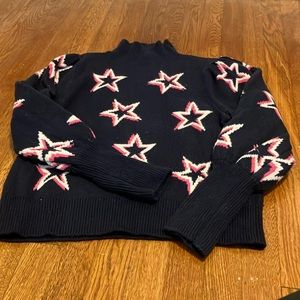 GAP navy blue Intarsia turtleneck with star design